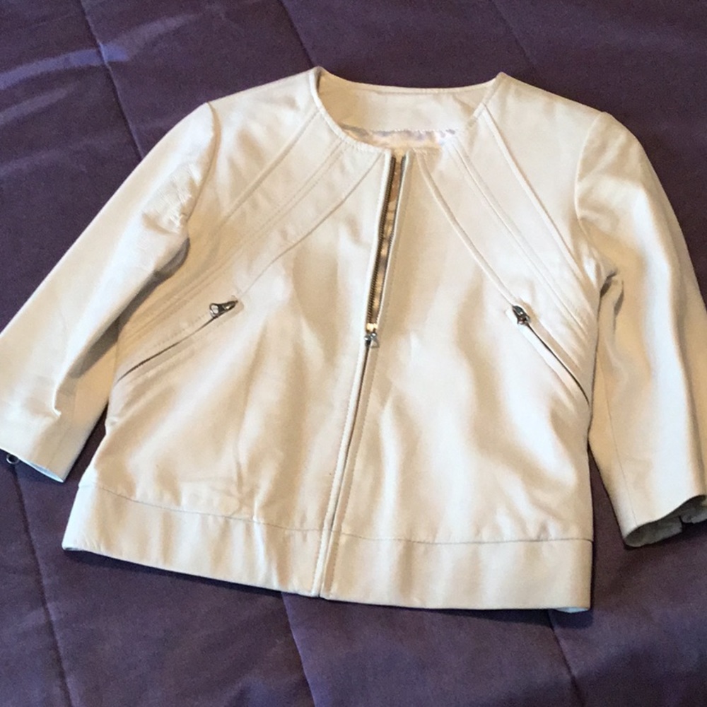 BB Dakota white leather jacket for junior